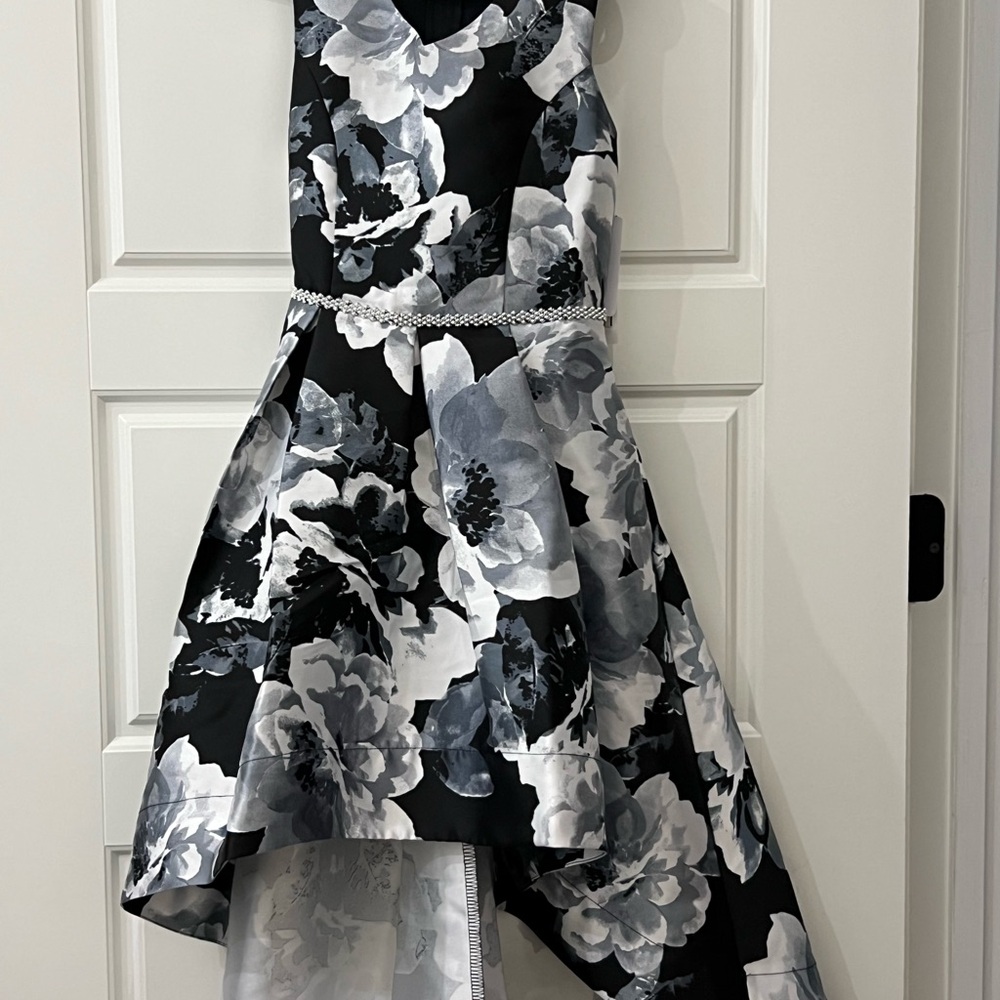 Speechless Floral Black and White Kids Dress